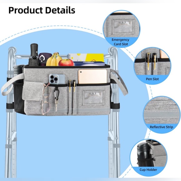 EUC Grarg Walker Basket Foldable Walker Accessories Bag - Picture 7 of 9